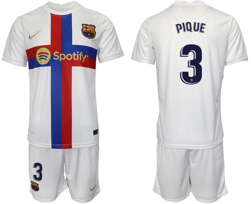 Men 2022-2023 Club Barcelona white away #3 Soccer Jersey->real madrid jersey->Soccer Club Jersey